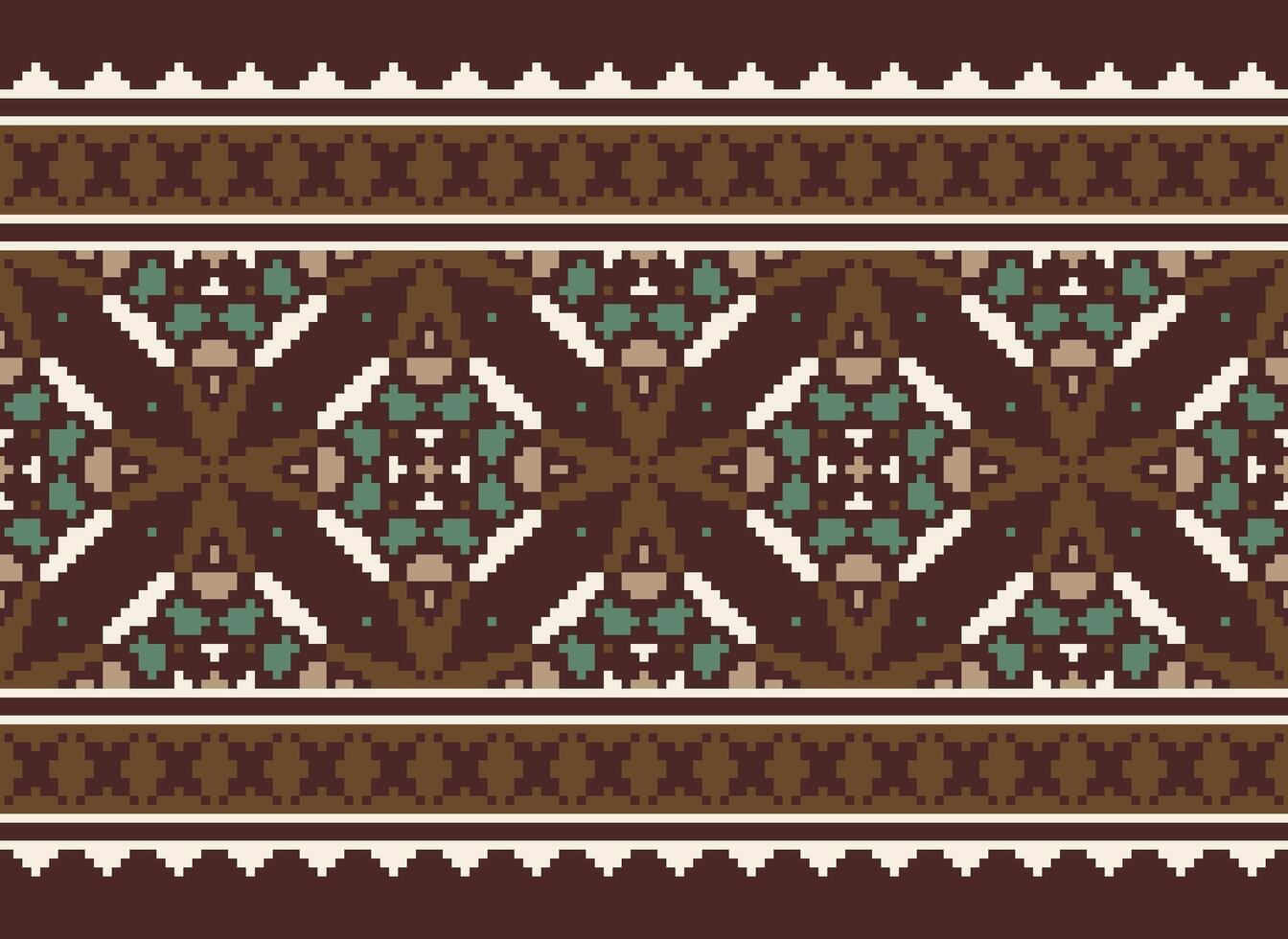 pixel årgångar korsa sy traditionell etnisk mönster paisley blomma ikat bakgrund abstrakt aztec afrikansk indonesiska indisk sömlös mönster för tyg skriva ut trasa klänning matta gardiner och sarong vektor