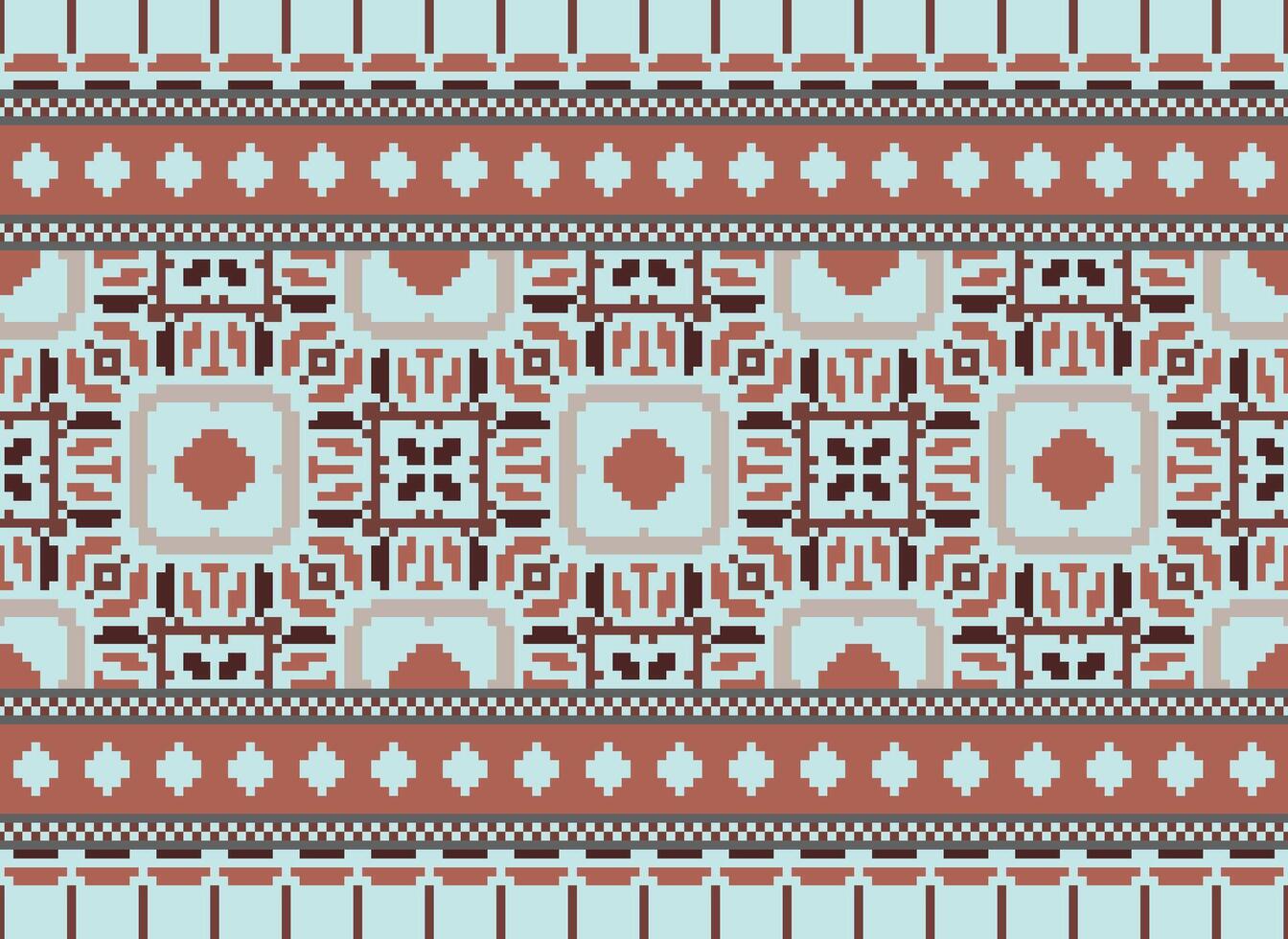 pixel årgångar korsa sy traditionell etnisk mönster paisley blomma ikat bakgrund abstrakt aztec afrikansk indonesiska indisk sömlös mönster för tyg skriva ut trasa klänning matta gardiner och sarong vektor