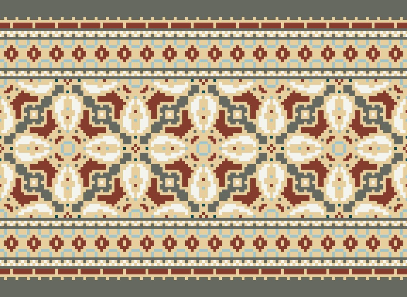 pixel årgångar korsa sy traditionell etnisk mönster paisley blomma ikat bakgrund abstrakt aztec afrikansk indonesiska indisk sömlös mönster för tyg skriva ut trasa klänning matta gardiner och sarong vektor