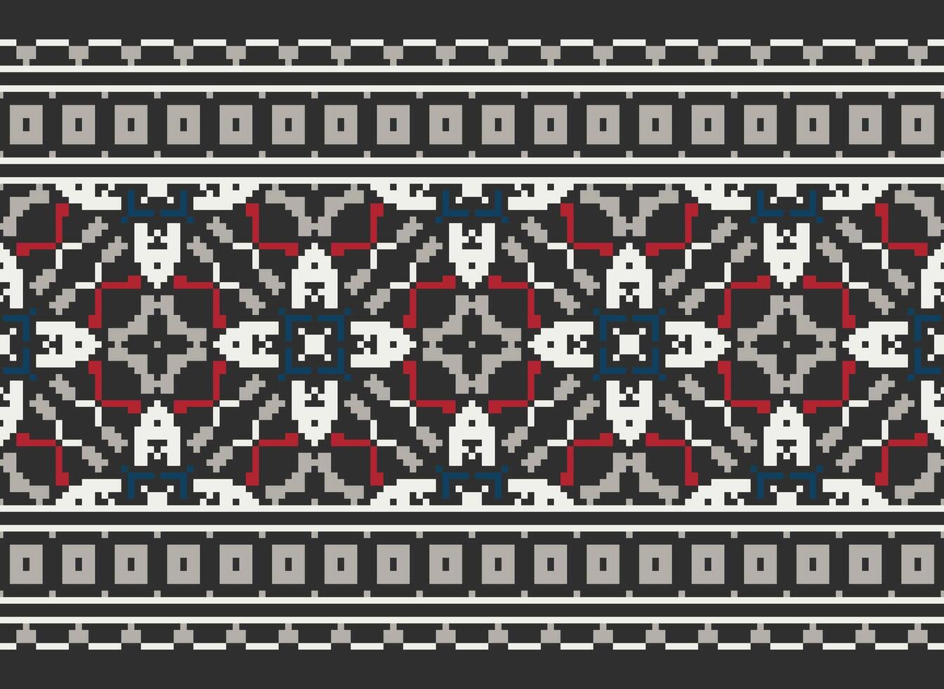 pixel årgångar korsa sy traditionell etnisk mönster paisley blomma ikat bakgrund abstrakt aztec afrikansk indonesiska indisk sömlös mönster för tyg skriva ut trasa klänning matta gardiner och sarong vektor