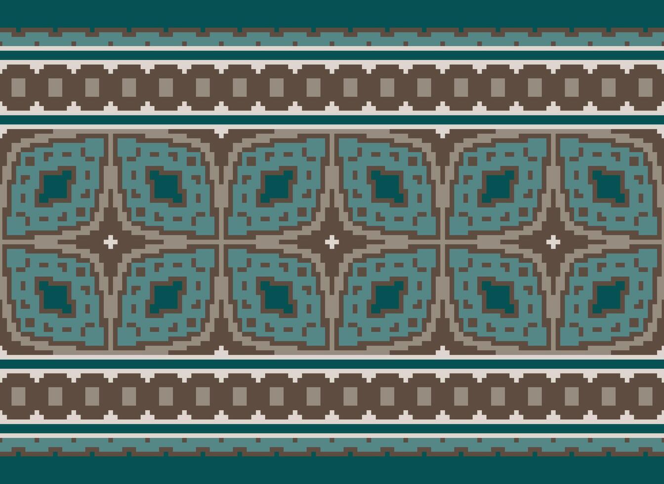 Pixel ethnisch Muster Vektor Hintergrund. nahtlos Muster traditionell, Design zum Hintergrund, Hintergrund, Batik, Stoff, Teppich, Kleidung, Verpackung, und textil.ethnisch Muster Vektor Illustration.