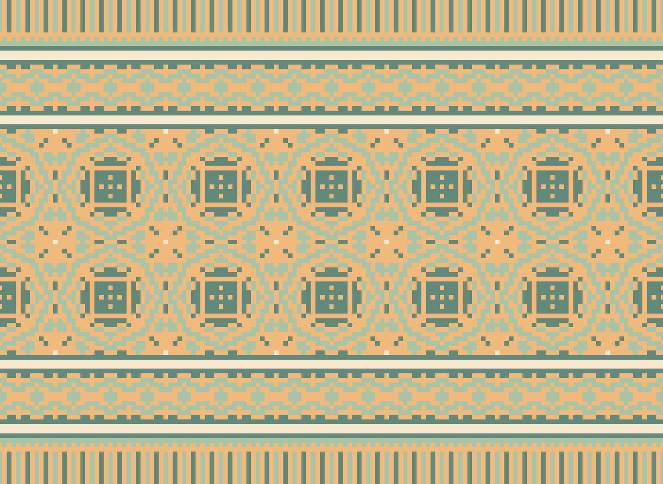 pixel etnisk mönster vektor bakgrund. sömlös mönster traditionell, design för bakgrund, tapet, batik, tyg, matta, Kläder, omslag, och textil.etnisk mönster vektor illustration.