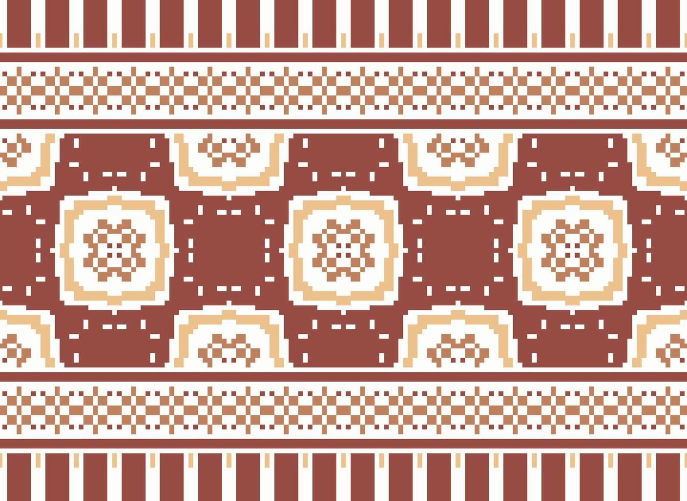 pixel korsa sy traditionell etnisk mönster paisley blomma ikat bakgrund abstrakt aztec afrikansk indonesiska indisk sömlös mönster för tyg skriva ut trasa klänning matta gardiner och sarong vektor