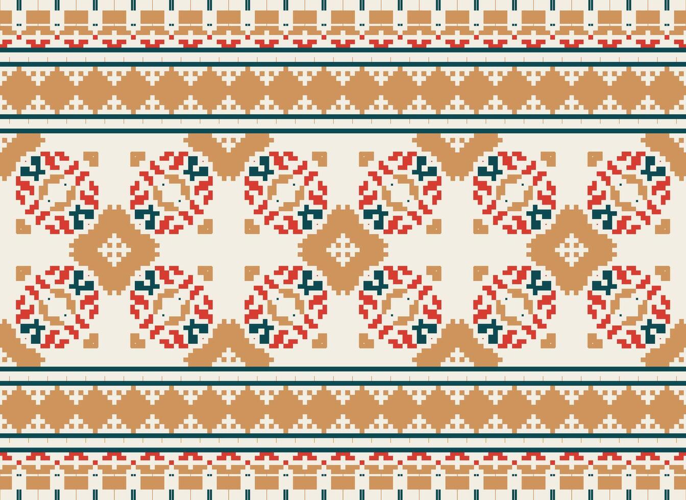 Pixel ethnisch Muster Vektor Hintergrund. nahtlos Muster traditionell, Design zum Hintergrund, Hintergrund, Batik, Stoff, Teppich, Kleidung, Verpackung, und textil.ethnisch Muster Vektor Illustration.