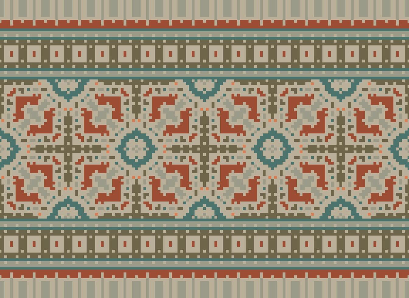 pixel etnisk mönster vektor bakgrund. sömlös mönster traditionell, design för bakgrund, tapet, batik, tyg, matta, Kläder, omslag, och textil.etnisk mönster vektor illustration.