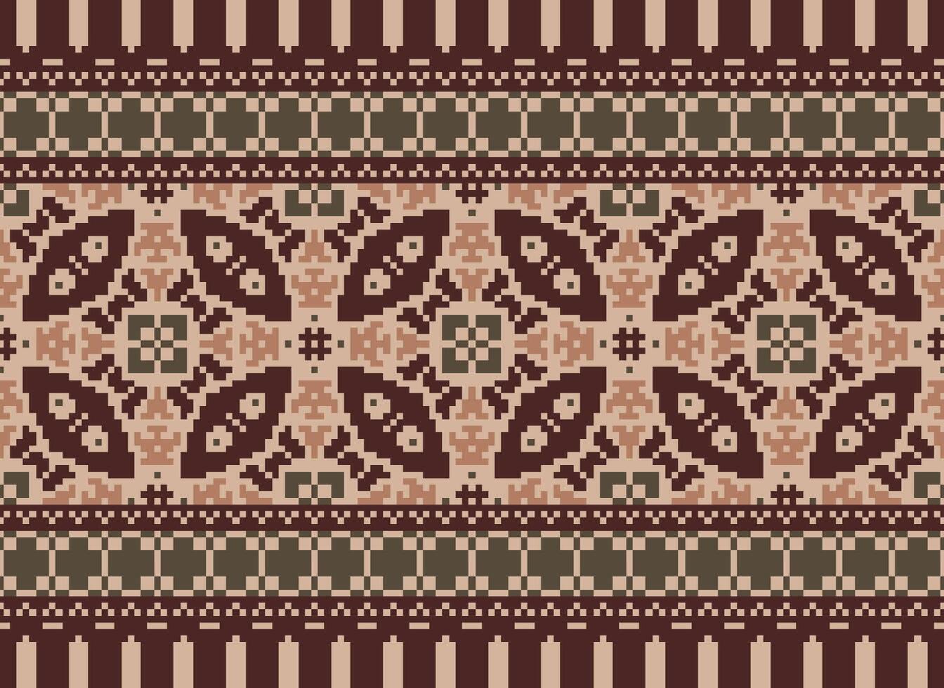 pixel etnisk geometrisk tyg mönster korsa stitch.ikat broderi etnisk orientalisk pixel mönster blå bakgrund. abstrakt, vektor, illustration. textur, kläder, ram, dekoration, motiv, siden tapet. vektor