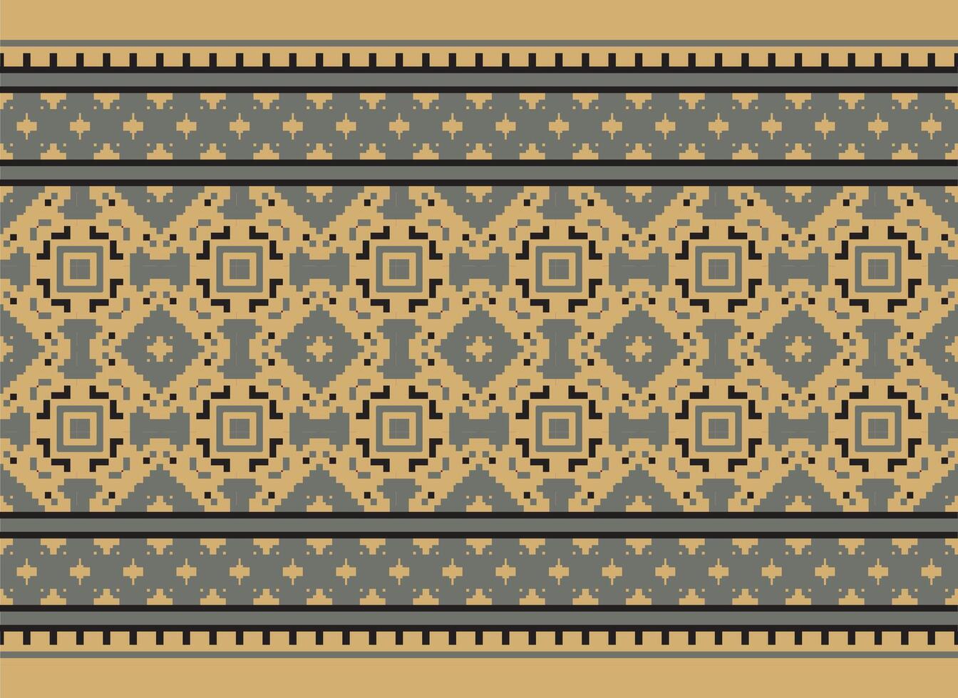 pixel etnisk geometrisk tyg mönster korsa stitch.ikat broderi etnisk orientalisk pixel mönster blå bakgrund. abstrakt, vektor, illustration. textur, kläder, ram, dekoration, motiv, siden tapet. vektor