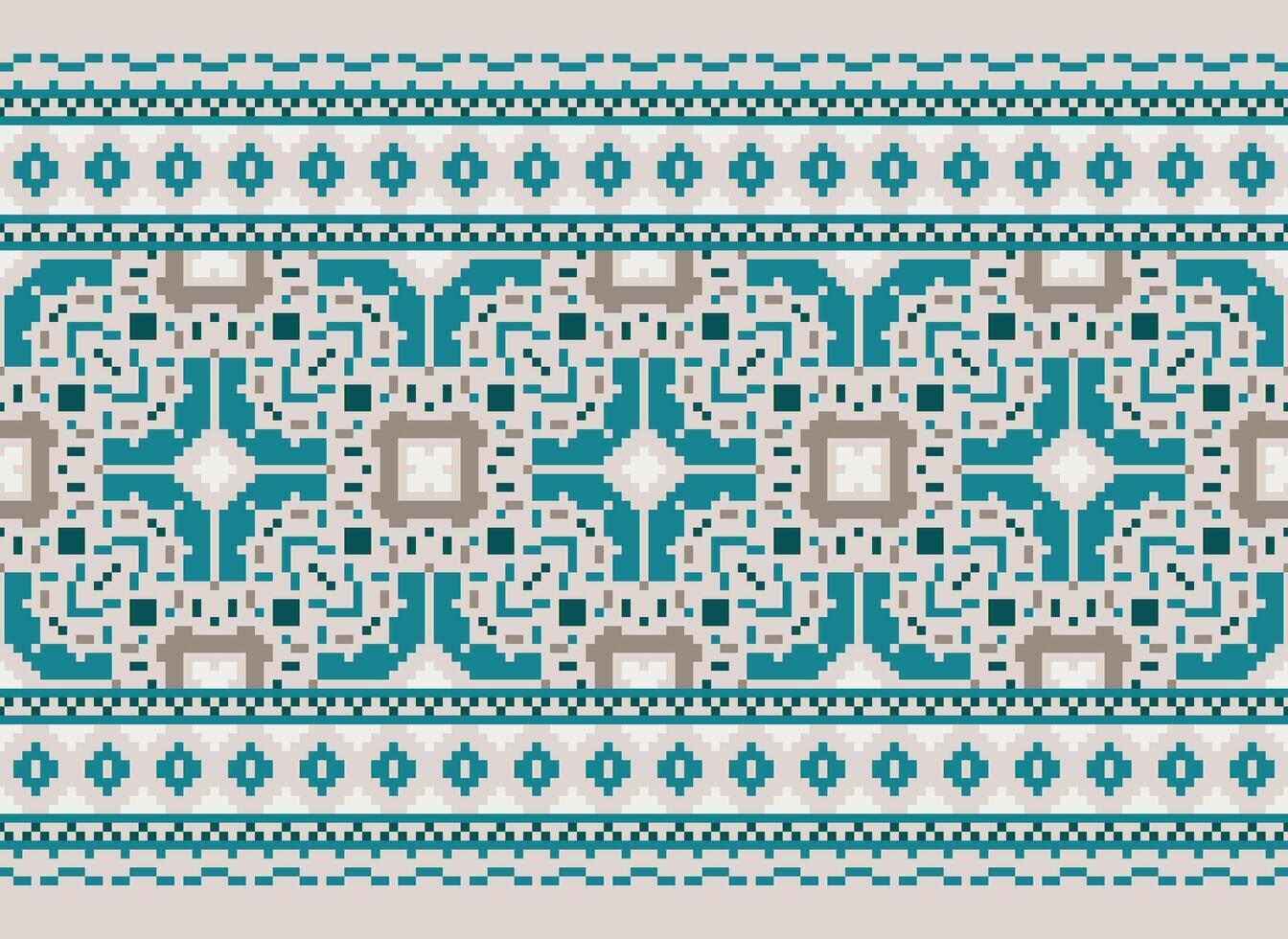 pixel ikat och korsa sy geometrisk sömlös mönster etnisk orientalisk traditionell. aztec stil illustration design för matta, tapet, Kläder, omslag, batik. vektor