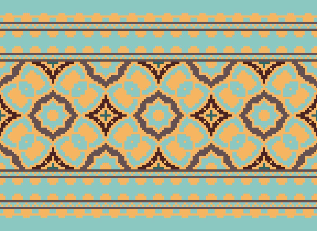 pixel korsa sy traditionell etnisk mönster paisley blomma ikat bakgrund abstrakt aztec afrikansk indonesiska indisk sömlös mönster för tyg skriva ut trasa klänning matta gardiner och sarong vektor