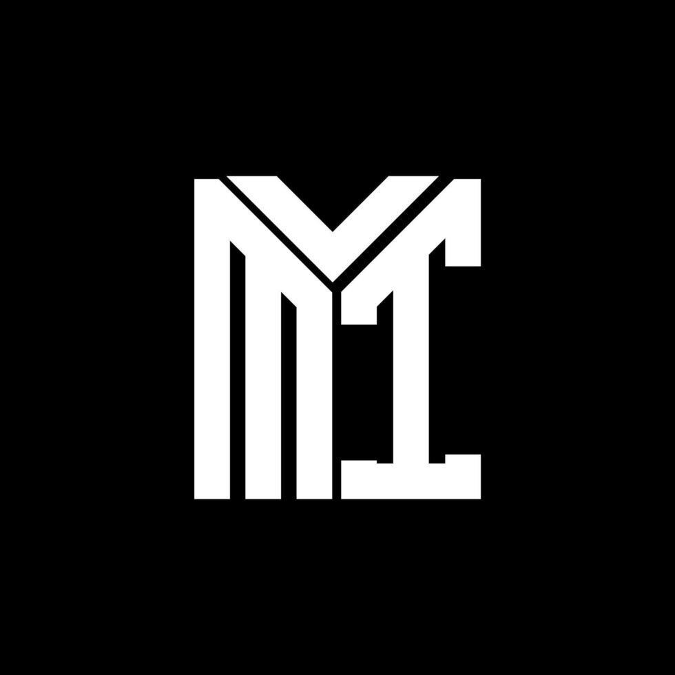 mi-Brief-Logo-Design auf schwarzem Hintergrund. mi kreatives Initialen-Buchstaben-Logo-Konzept. mi Briefgestaltung. vektor