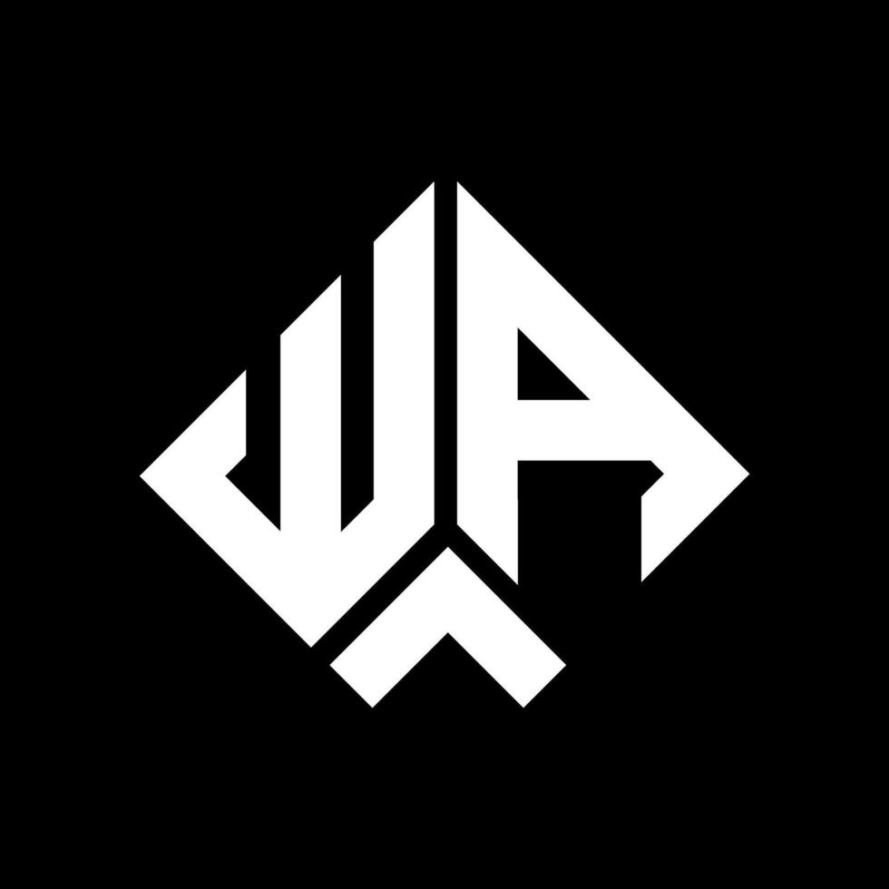 wa brev logotyp design på svart bakgrund. wa kreativ initialer brev logotyp begrepp. wa brev design. vektor