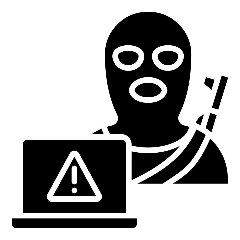 Cyber terrorism ikon vektor illustration