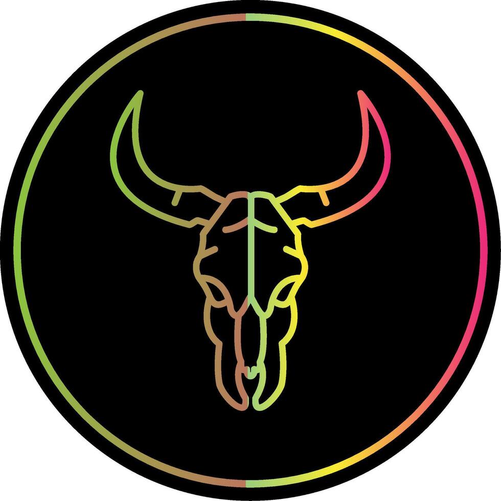 Stier Schädel Linie Gradient fällig Farbe Symbol vektor