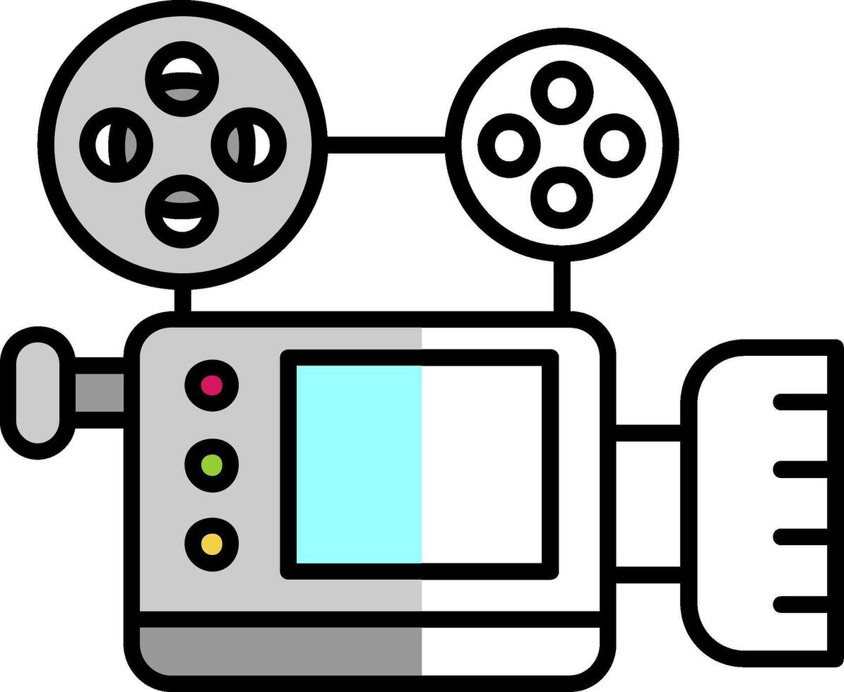 video kamera fylld halv skära ikon vektor