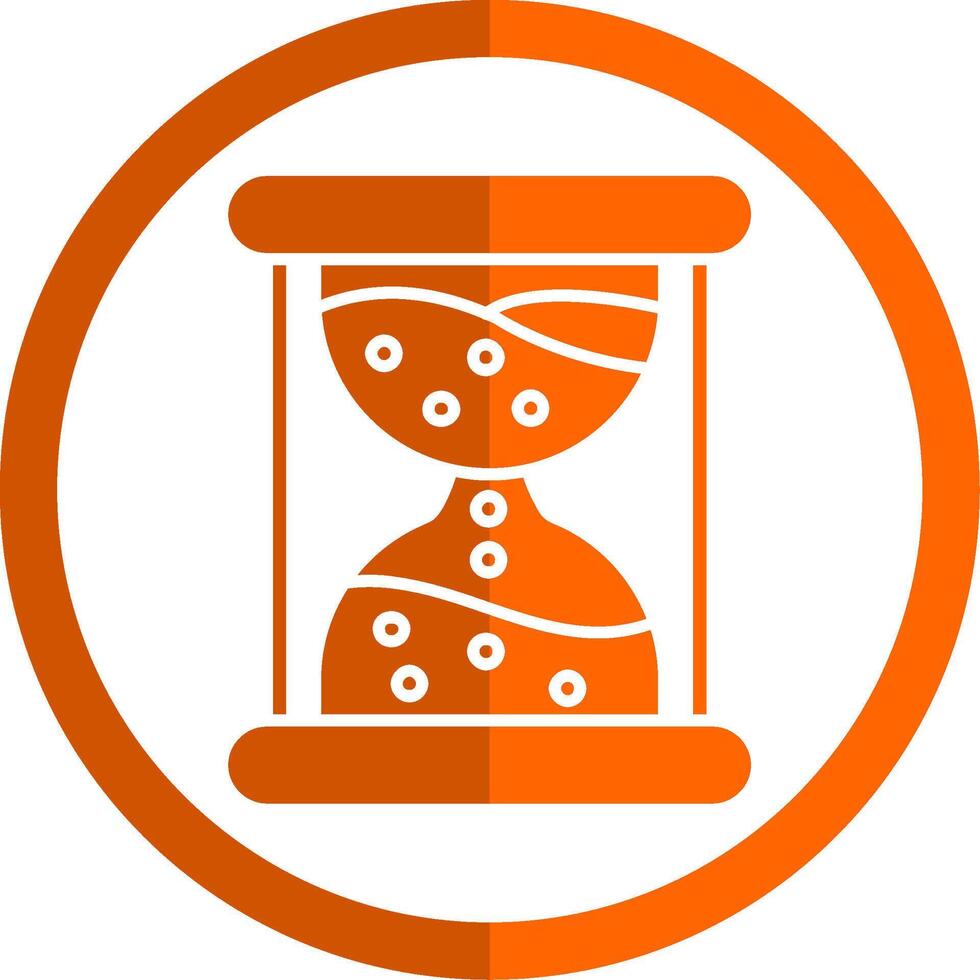 Sand Uhr Glyphe Orange Kreis Symbol vektor