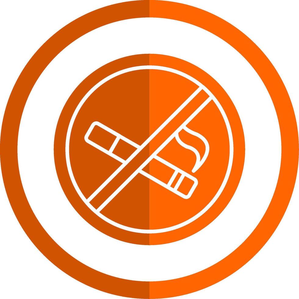 Nein Rauchen Glyphe Orange Kreis Symbol vektor