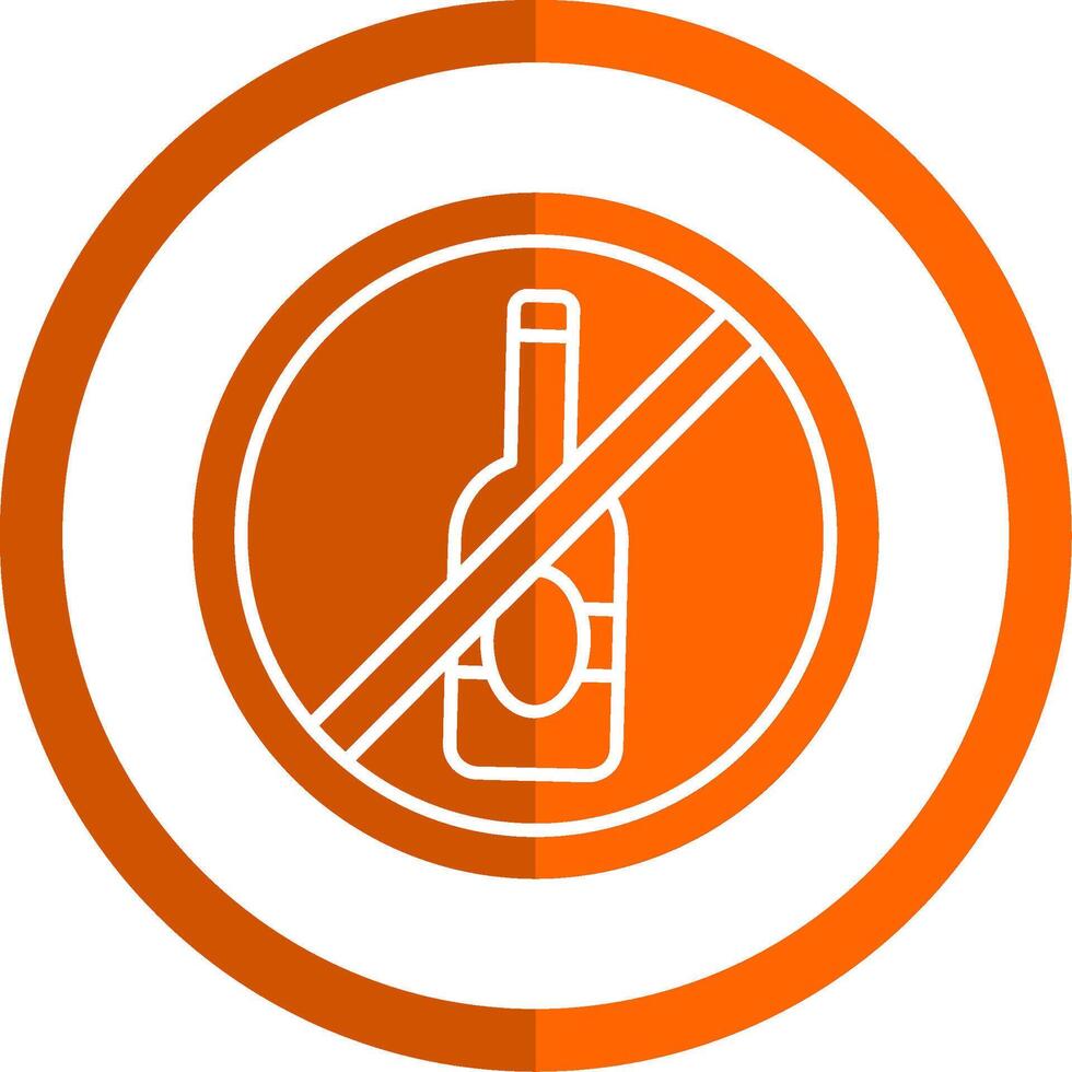 Nein Alkohol Glyphe Orange Kreis Symbol vektor