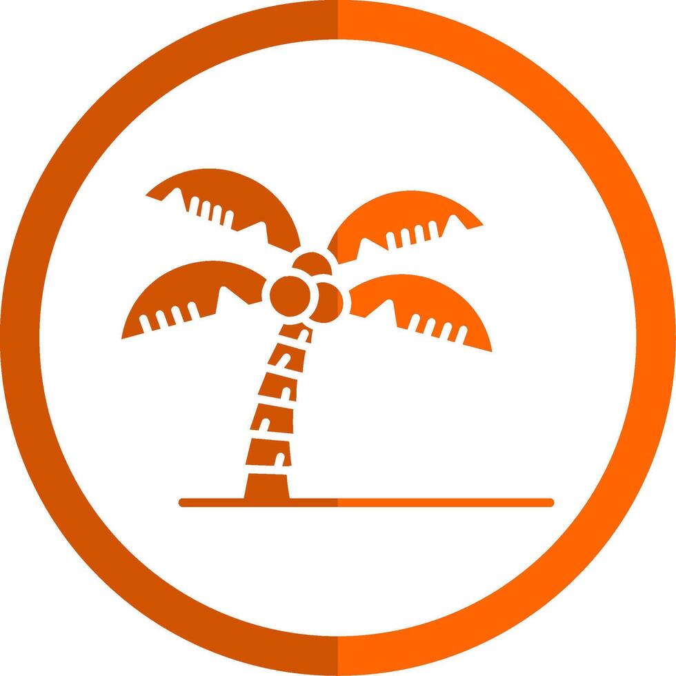 Palme Baum Glyphe Orange Kreis Symbol vektor