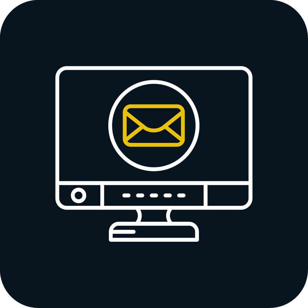 Email Linie Gelb Weiß Symbol vektor