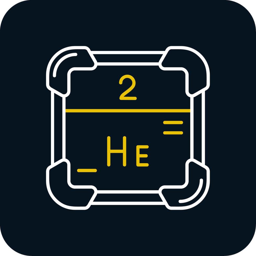 helium linje gul vit ikon vektor