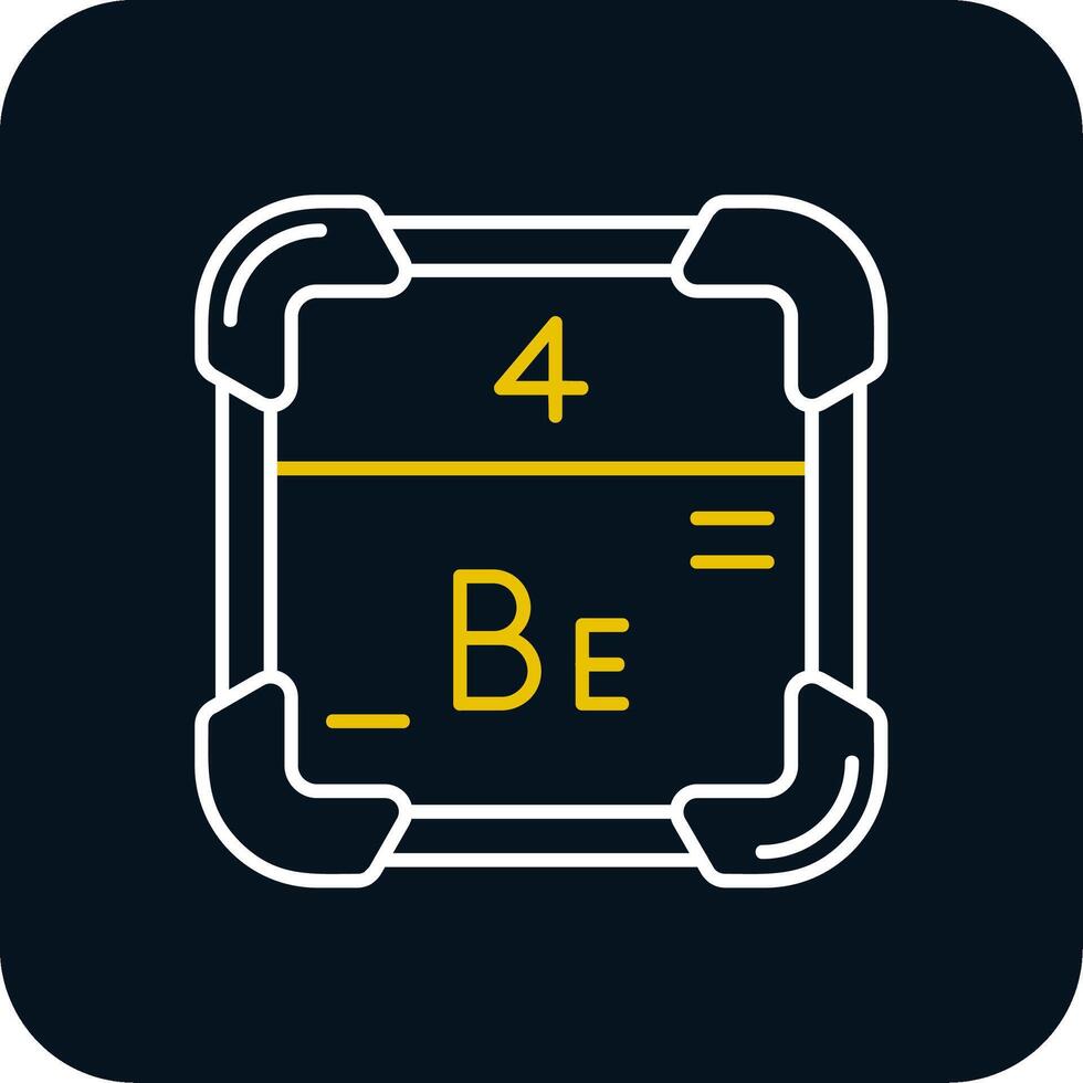 Beryllium Linie Gelb Weiß Symbol vektor