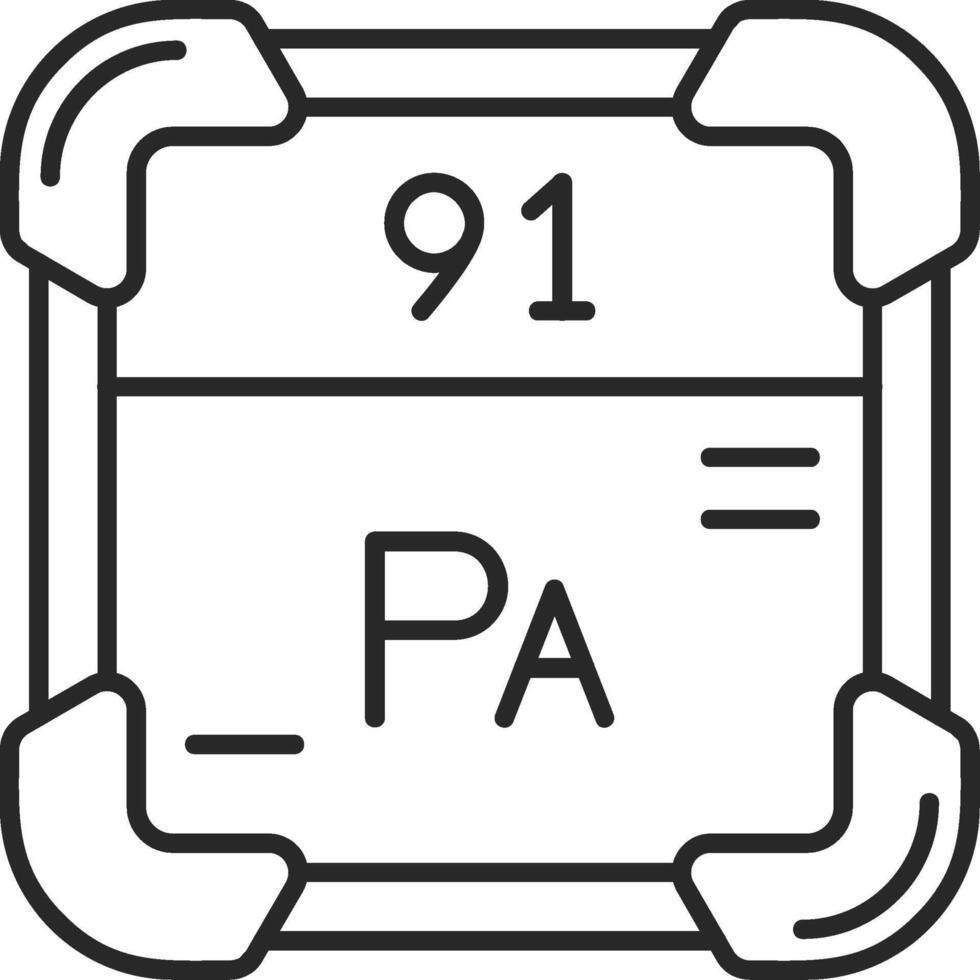 Protactinium gehäutet gefüllt Symbol vektor