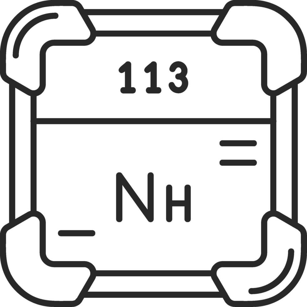 Nihonium gehäutet gefüllt Symbol vektor