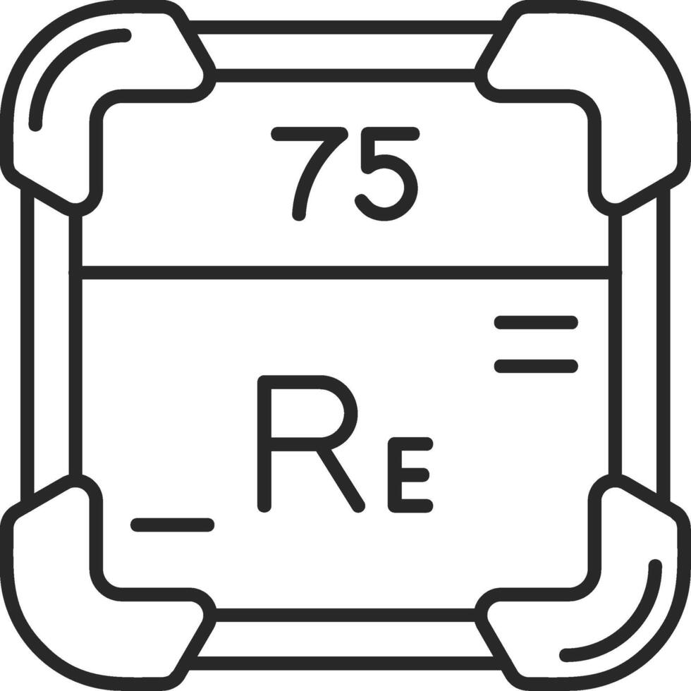 Rhenium gehäutet gefüllt Symbol vektor