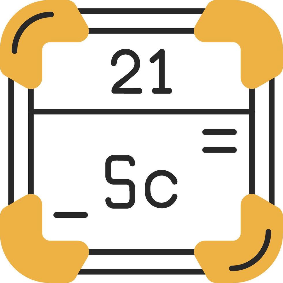 skandium flådd fylld ikon vektor