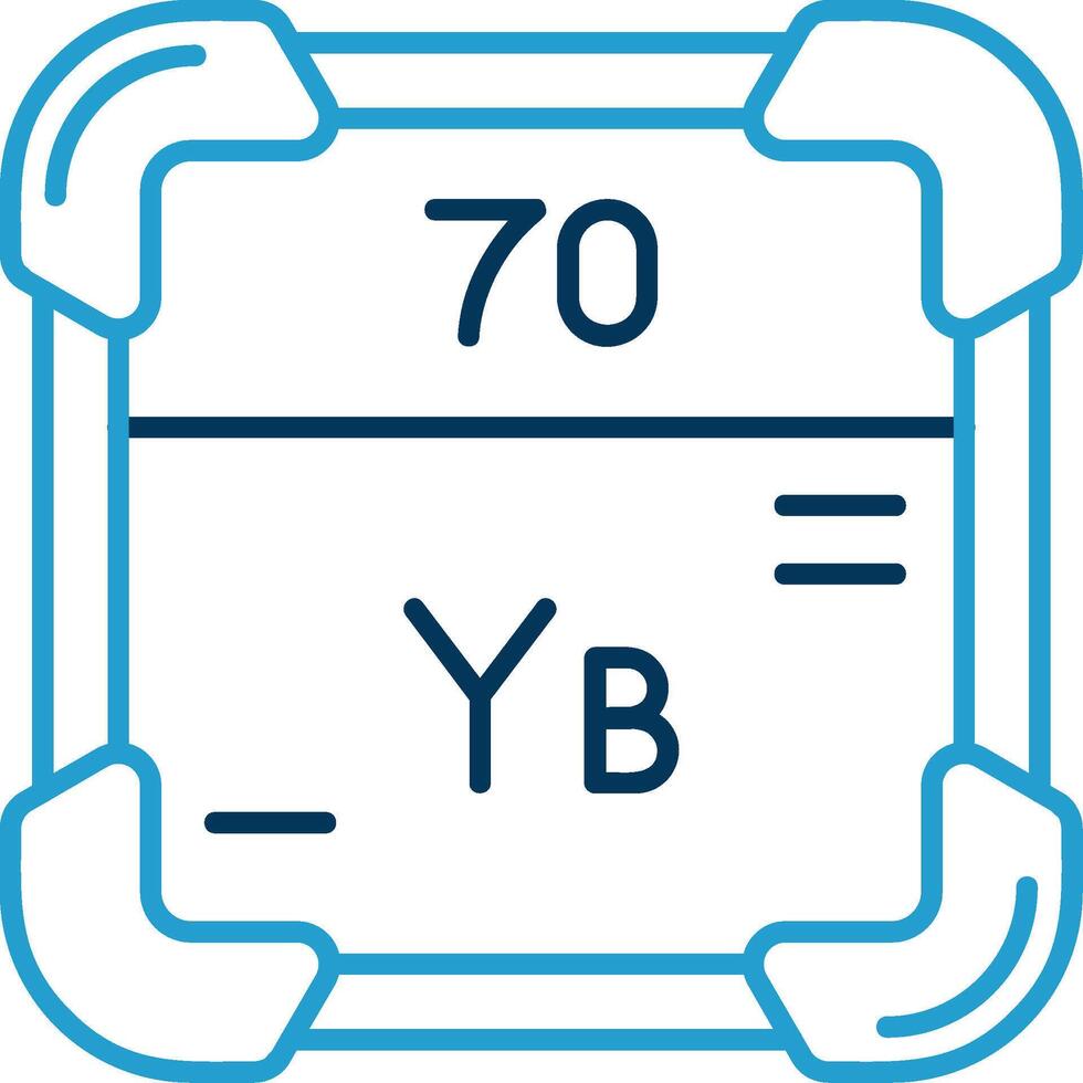 ytterbium linje blå två Färg ikon vektor
