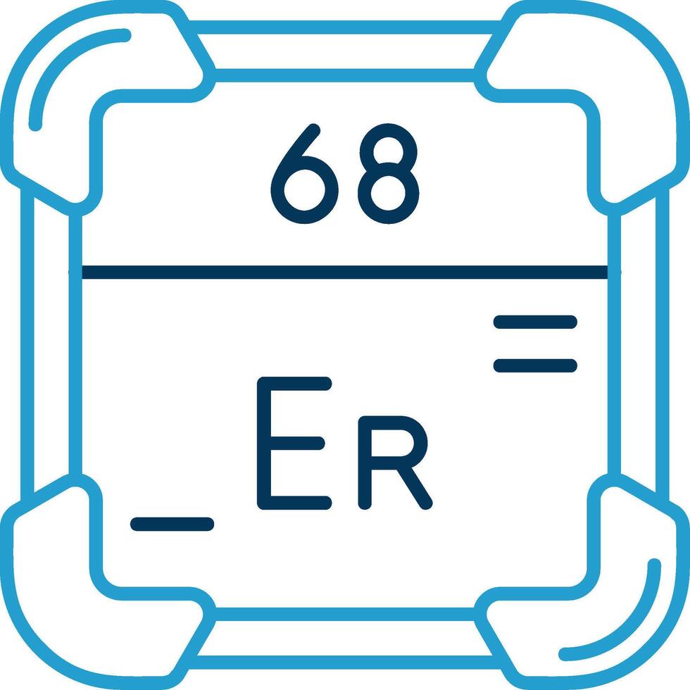 Erbium Linie Blau zwei Farbe Symbol vektor