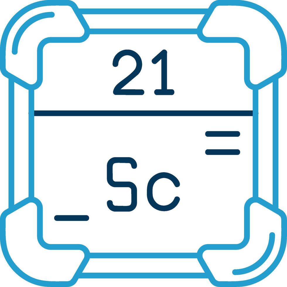 Scandium Linie Blau zwei Farbe Symbol vektor