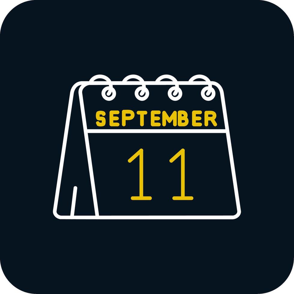 11 .. von September Linie Gelb Weiß Symbol vektor