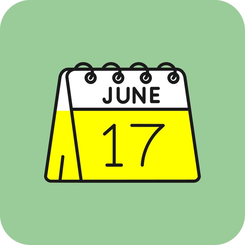 17:e av juni fylld gul ikon vektor