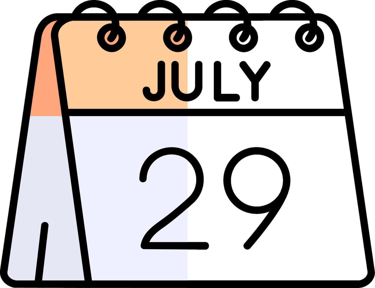 29: e av juli fylld halv skära ikon vektor