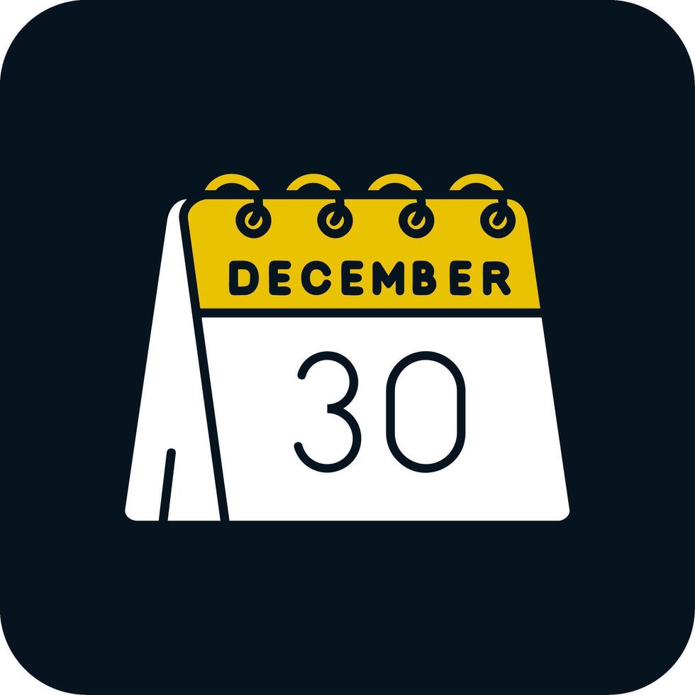 30:e av december glyf två Färg ikon vektor