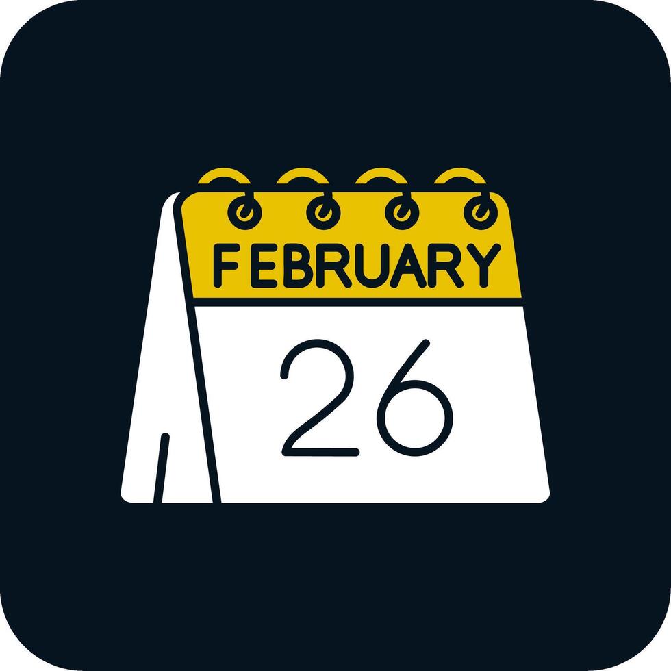 26: e av februari glyf två Färg ikon vektor