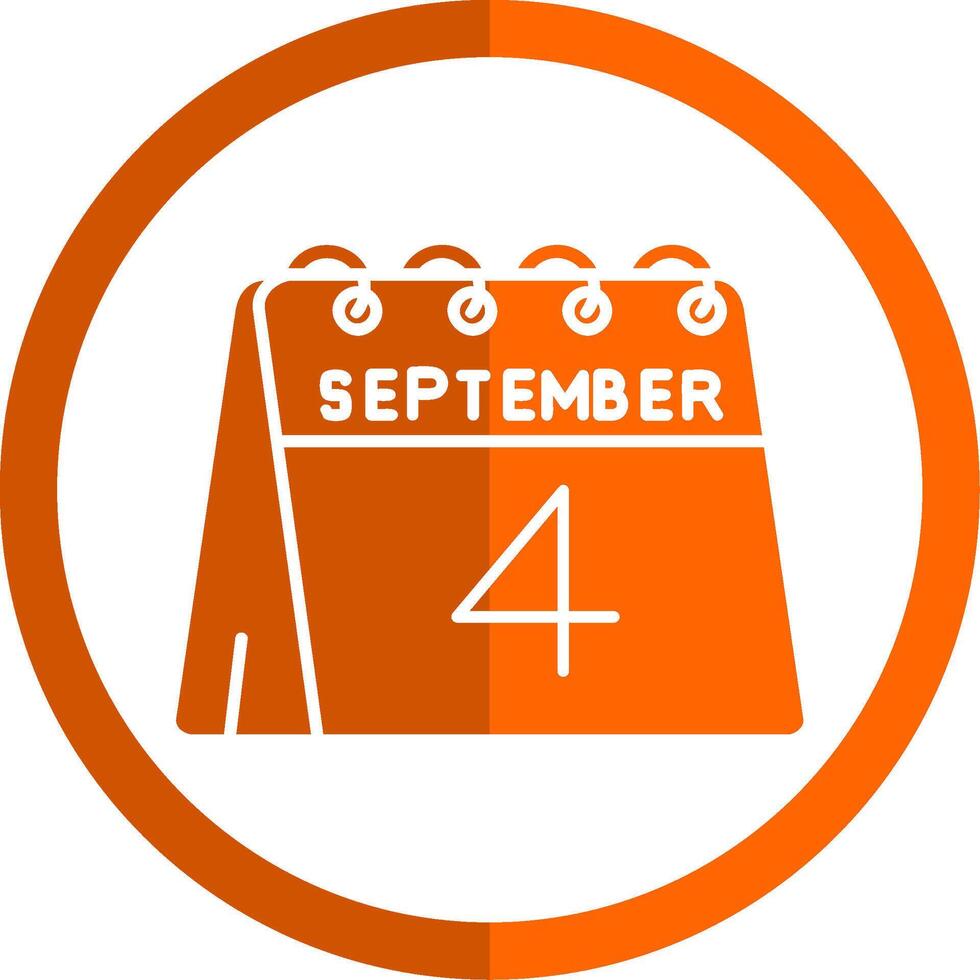 4:e av september glyf orange cirkel ikon vektor