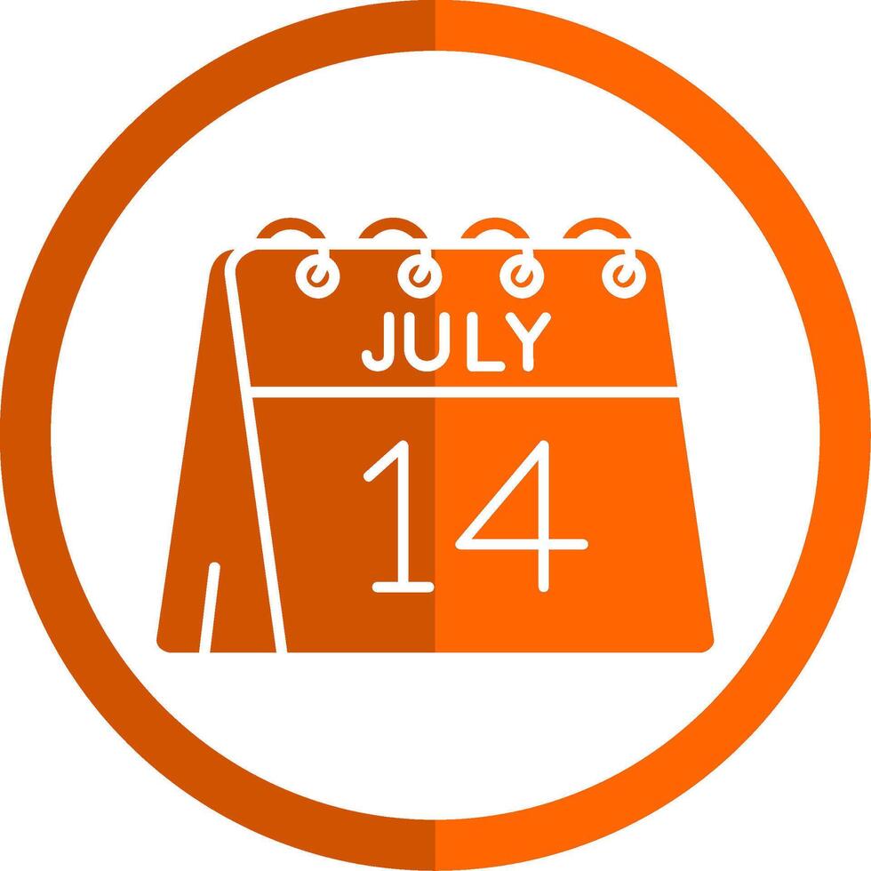 14 .. von Juli Glyphe Orange Kreis Symbol vektor