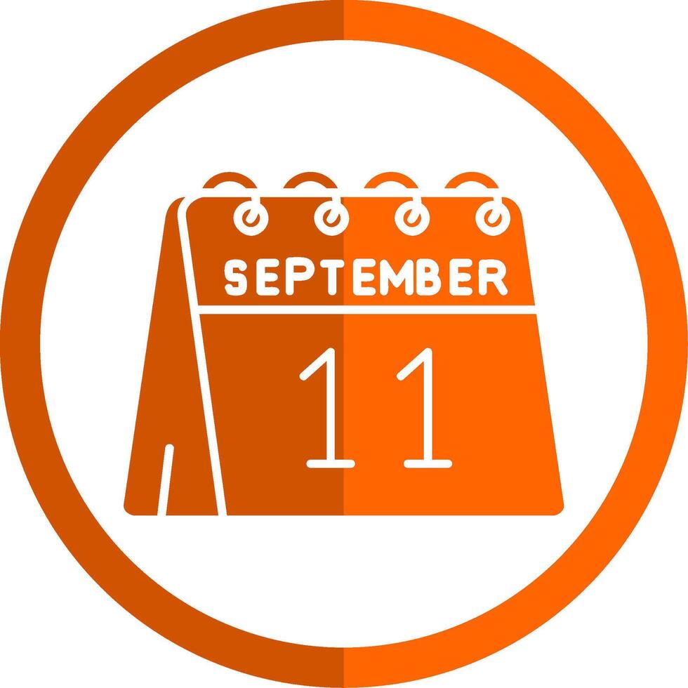 11 .. von September Glyphe Orange Kreis Symbol vektor