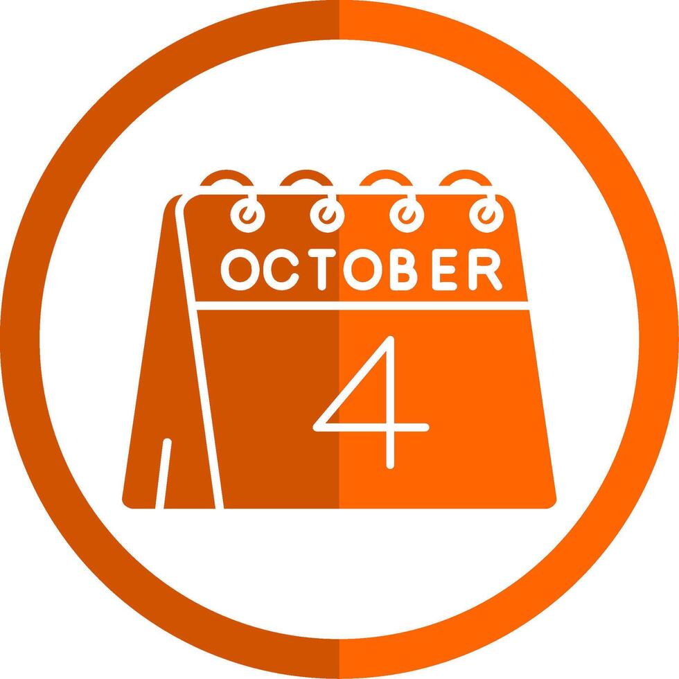 4 .. von Oktober Glyphe Orange Kreis Symbol vektor