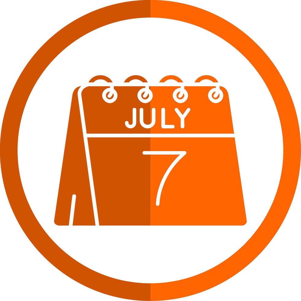 7 .. von Juli Glyphe Orange Kreis Symbol vektor