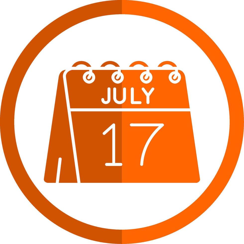 17 .. von Juli Glyphe Orange Kreis Symbol vektor