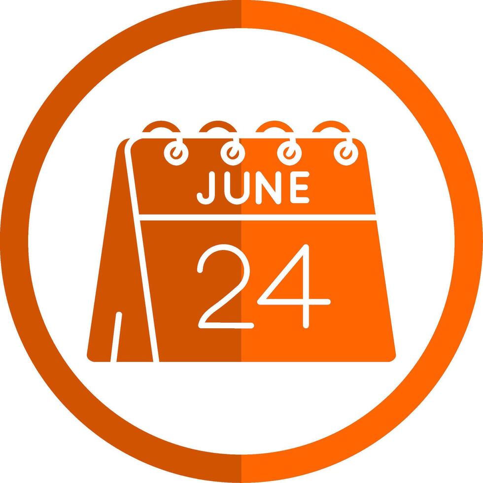 24:e av juni glyf orange cirkel ikon vektor