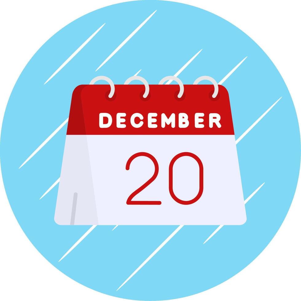 20:e av december platt blå cirkel ikon vektor