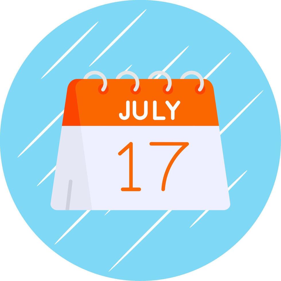 17 .. von Juli eben Blau Kreis Symbol vektor