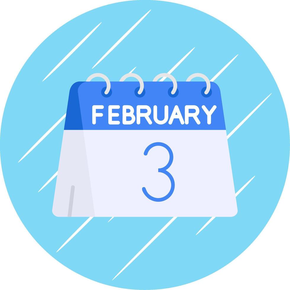 3 .. von Februar eben Blau Kreis Symbol vektor
