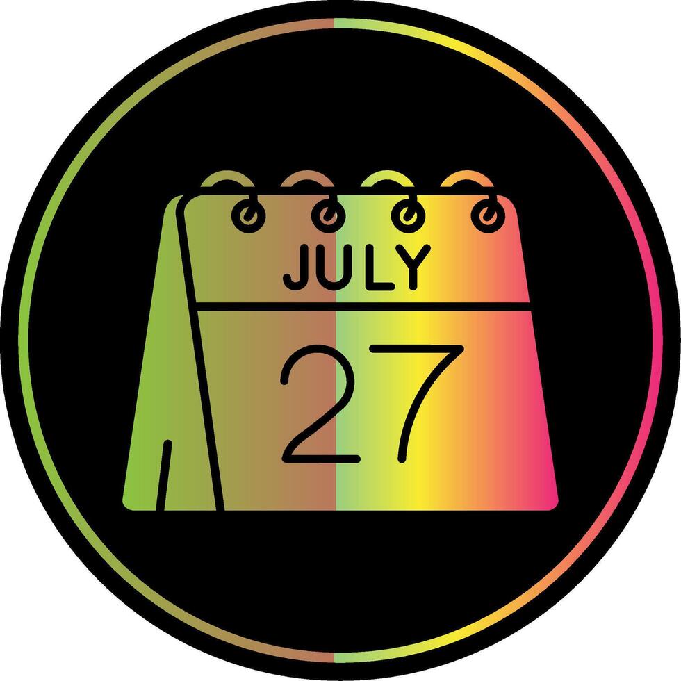 27 .. von Juli Glyphe fällig Farbe Symbol vektor