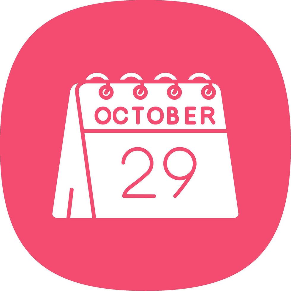 29: e av oktober glyf kurva ikon vektor