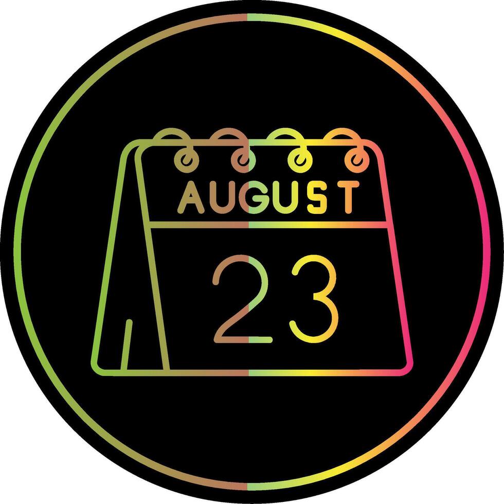 23: e av augusti linje lutning på grund av Färg ikon vektor